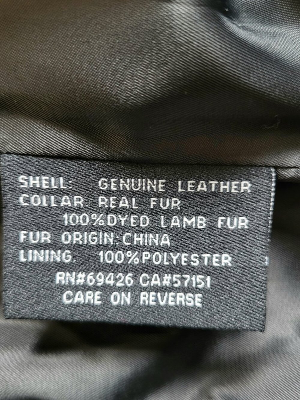 WILSON'S~M~BLACK GENUINE LEATHER REAL MONGOLIAN CURLY LAMB FUR MOTO JACKET COAT - Picture 15 of 16